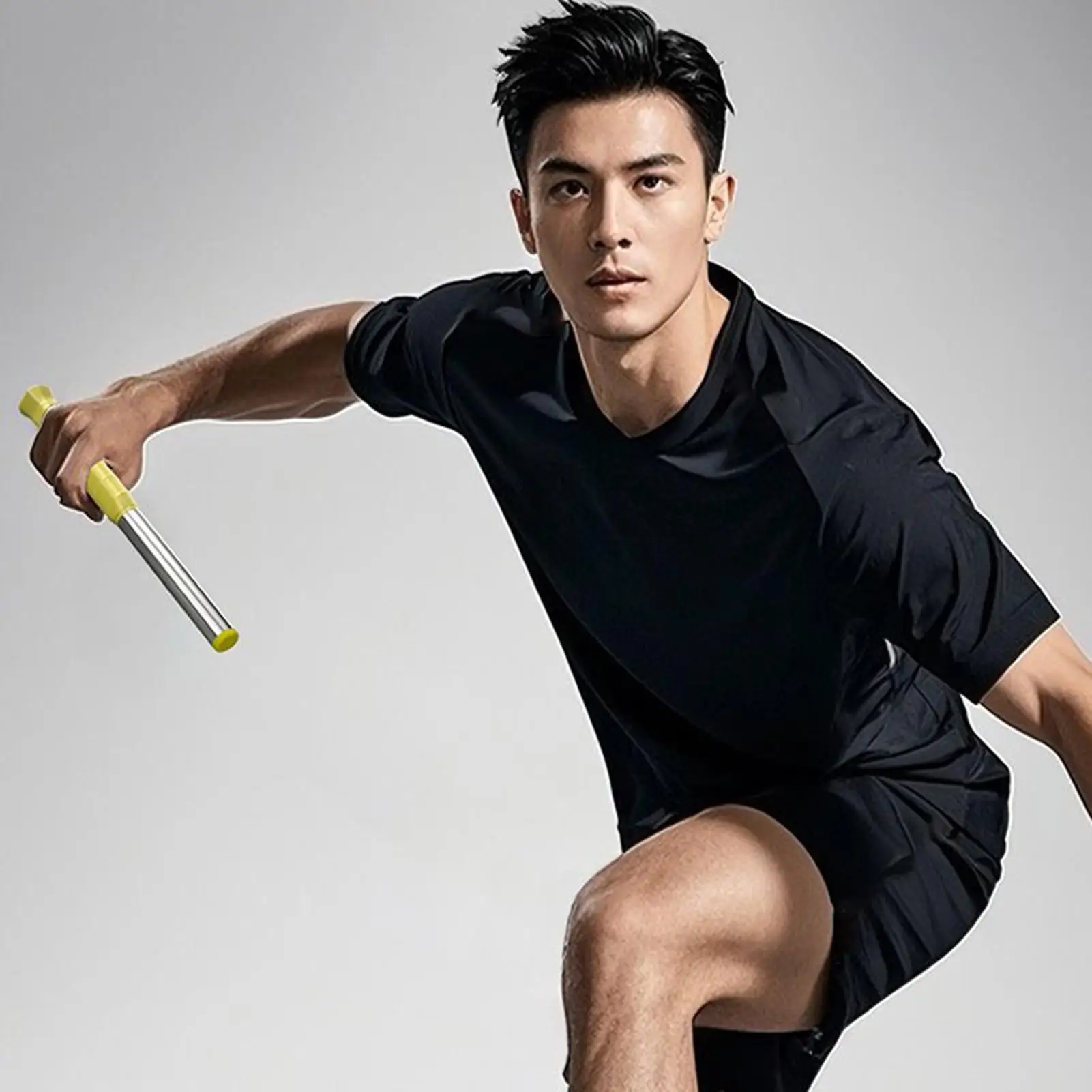 Treinador de balanço de raquete de badminton, aderência confortável, ferramenta de rebote de aço inoxidável, pólo de treinamento de balanço de badminton para jogadores avançados