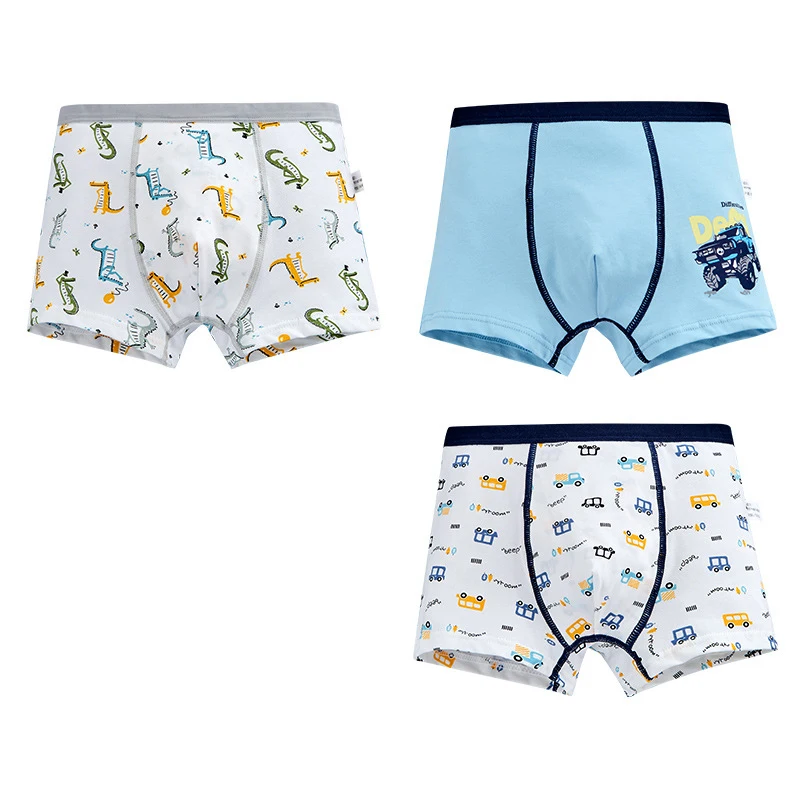 1Pc Cartoon Printed Children\'s Underwear Soft Elastic Cotton Boxer Briefs For Boys Breathable Comfortable Sports Shorts