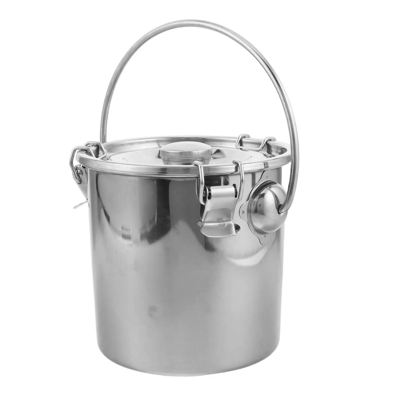 

Ведро из нержавеющей стали 3 л с герметичной крышкой, металлический контейнер для хранения продуктов, для молока, для кухни, герметичное ведро с ручкой