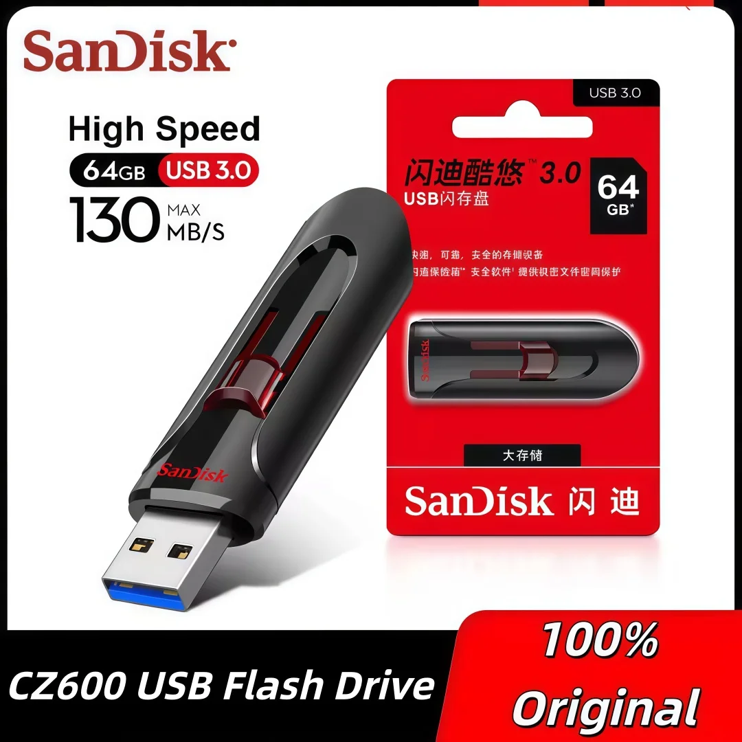 

SanDisk CZ600 USB Flash Drive 16GB 32GB 64GB 128GB USB 3.0 Pendrive Encrypted Memory USB Stick Flash Memory Stick