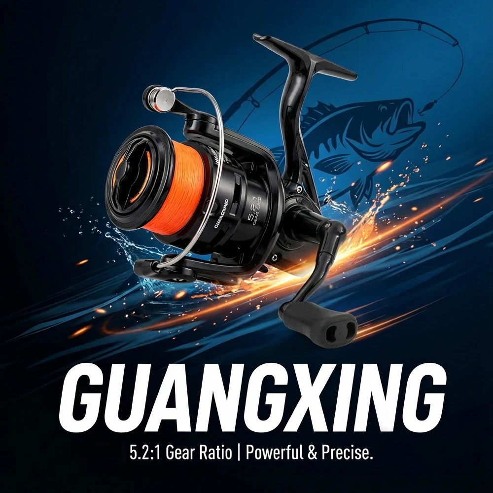 GX Black Warrior Angelrolle 3000 4000 Größe 5,2:1 Übersetzungsverhältnis Vollmetallgriff Salzwasser Süßwasser Bass Hecht Spinnrolle