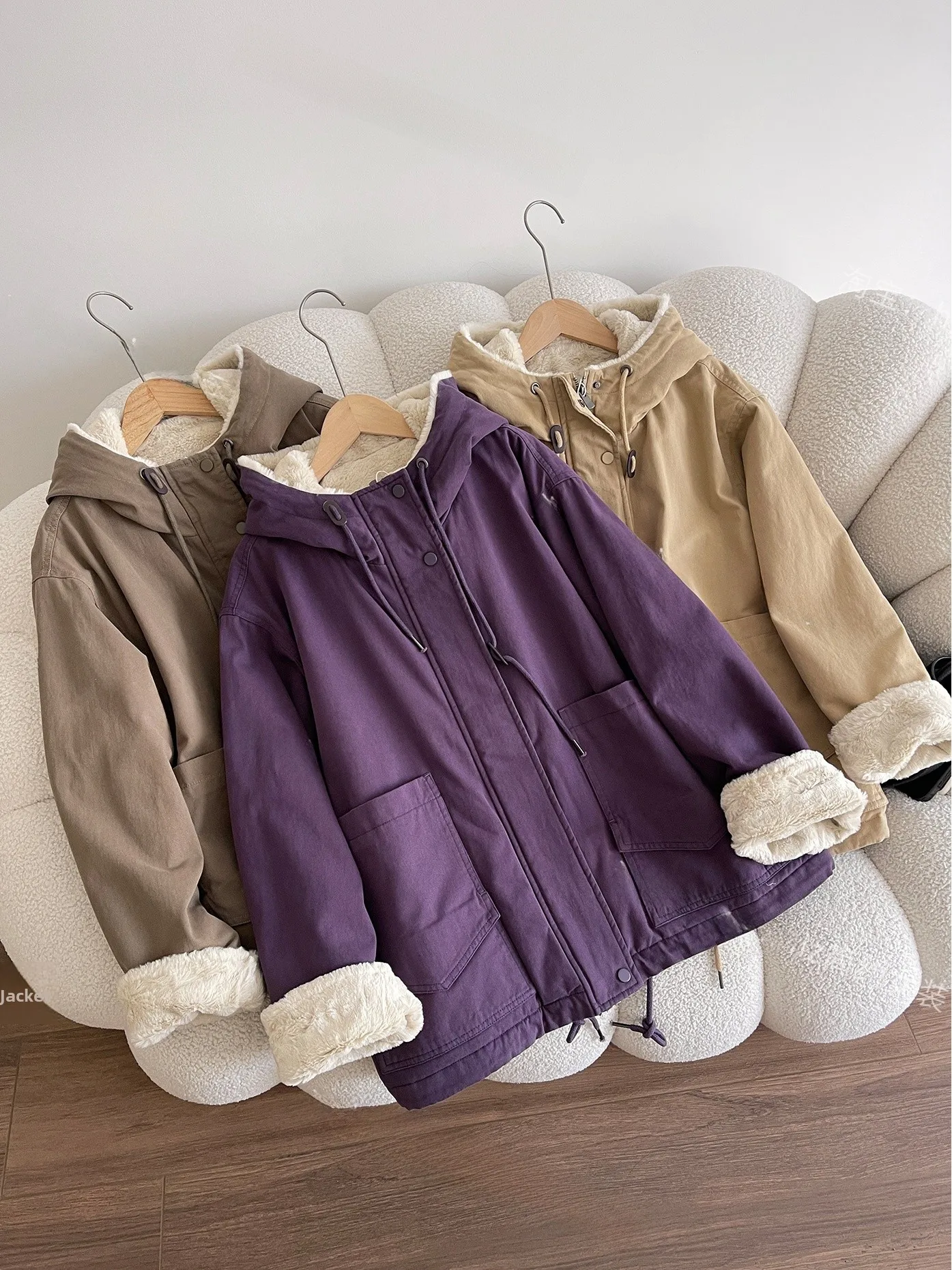 

Новая женская утепленная парка из кроличьего меха с капюшоном, свободного кроя, в корейском стиле, с длинными рукавами, на молнии