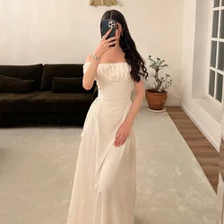 Jiayigong  Jersey Draped Pleat Engagement A-line Off-the-shoulder Bespoke Occasion Gown Long Dresses