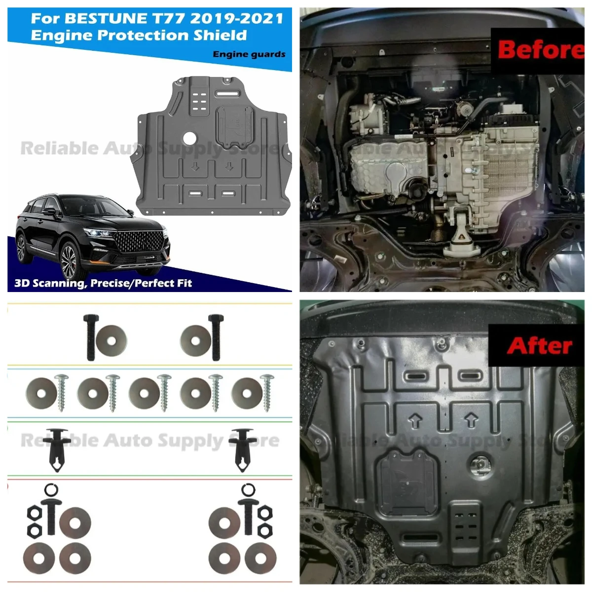 Universal Car Engine Protection Plate Under Vehicle Guard for BESTUNE T77 2019 2021