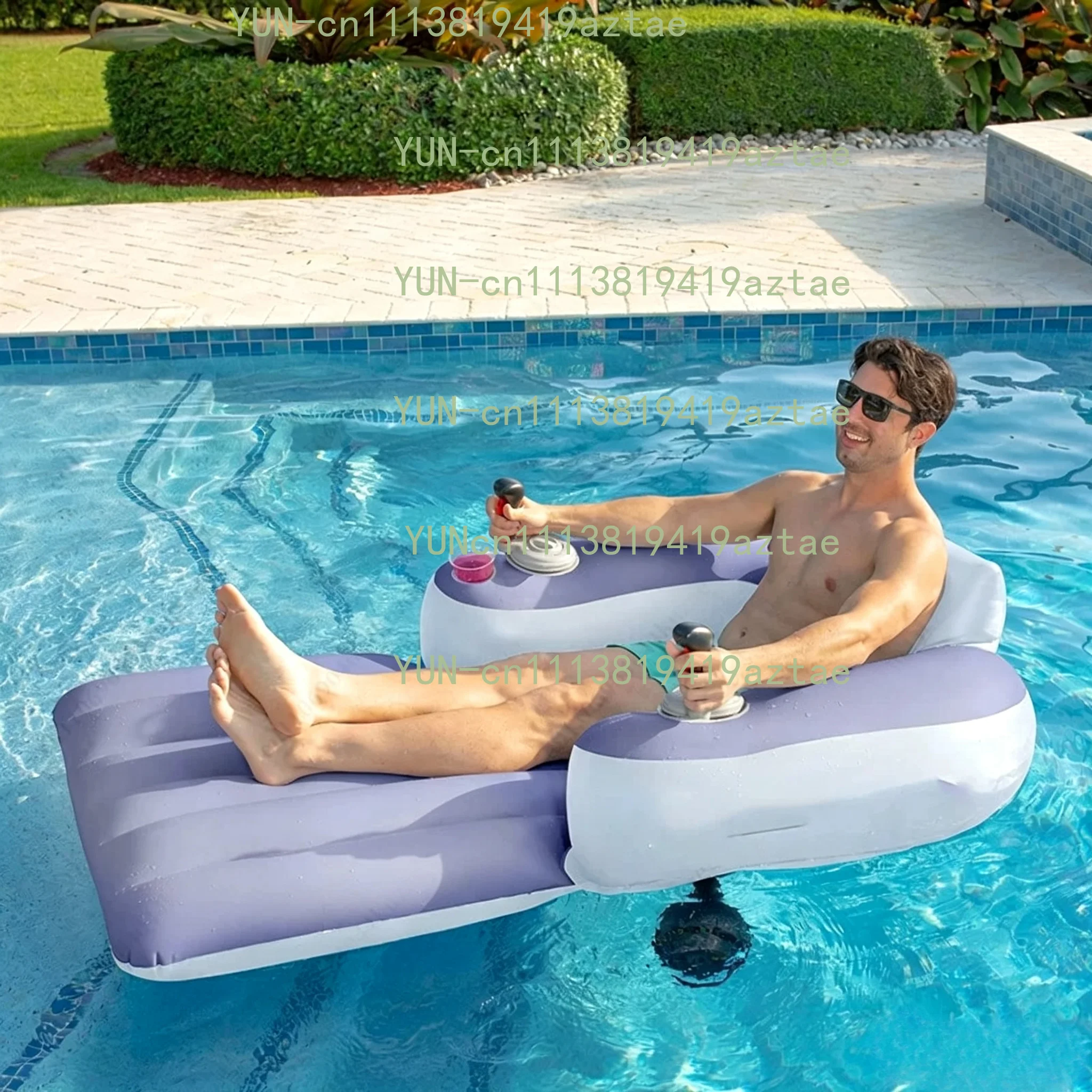 Electric Inflatable Floating Lounge Chair with Thruster Adult Water Seat for Swimming Pool Lake Water Sports