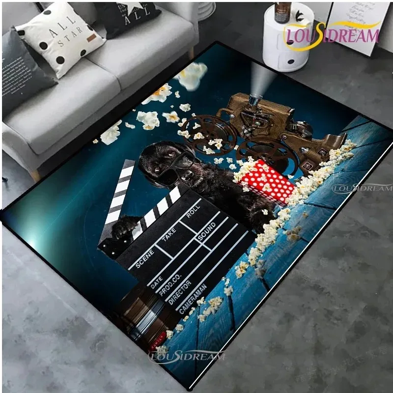 Vintage Projector Theme Movie Night Clapperboard Retro Cinema Atmosphere Table Cinema Rug Kitchen Door Kids Birthday gift