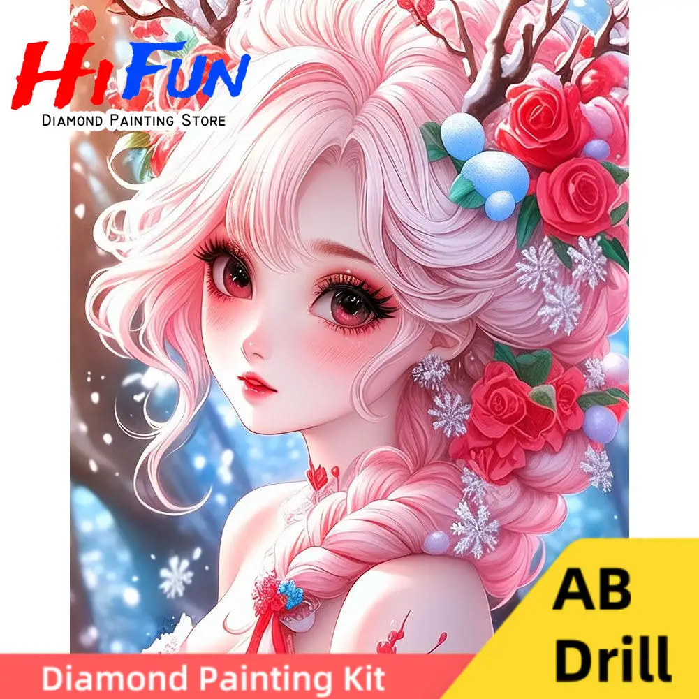 

Химерная красота, завернутая в роз, AB дрель, алмазная живопись, 5D DIY, алмазная вышивка, наборы для вышивки крестом, полные круглые наборы, декор