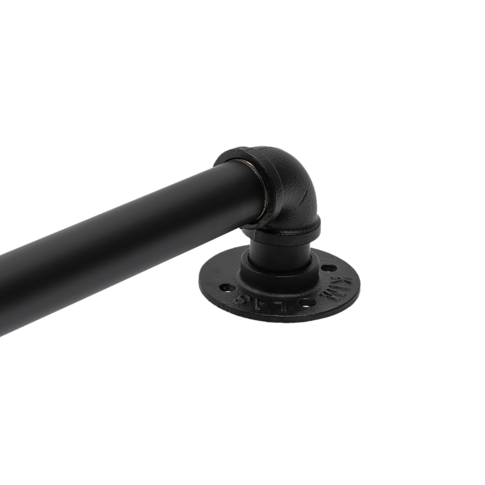 ราวจับบันไดติดผนังสไตล์อุตสาหกรรมสีดำขนาด 14 ฟุต: ดีไซน์ท่อทันสมัยเพื่อการรองรับที่ปลอดภัยและมีสไตล์