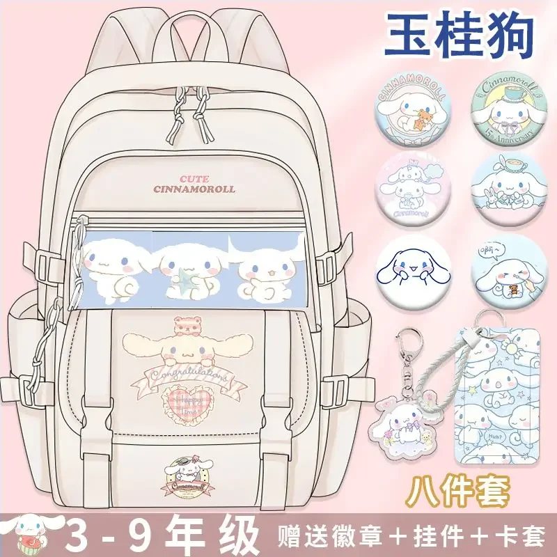 Sanurgente Cinnamoroll Babycinnamoroll Joint Cartable, Sac à dos d\'écolière, Sac à dos grande capacité pour enfants