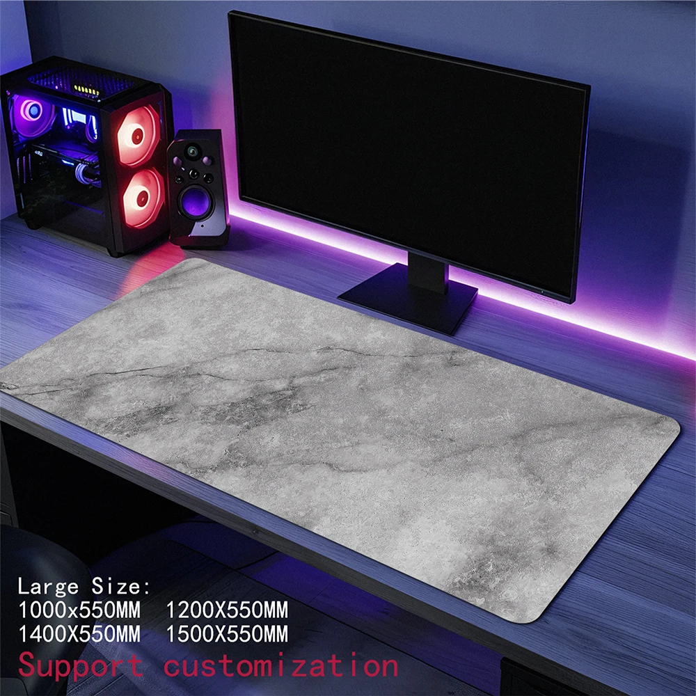 Grande Mouse Pad Gaming Gray Ripple Mouse Mat Computer Gamer Playmat Mat Xxl Size Mousepad Office Rubber Desk Mat 50x100cm