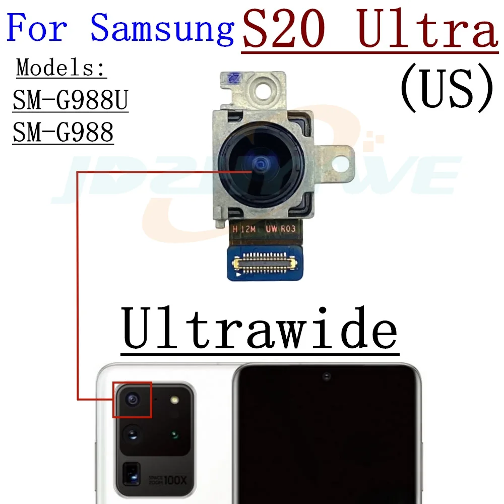 Front Back Camera For Samsung Galaxy S20 Ultra G988 Selfie Frontal Backside Main Rear Facing Camera Module Flex Parts