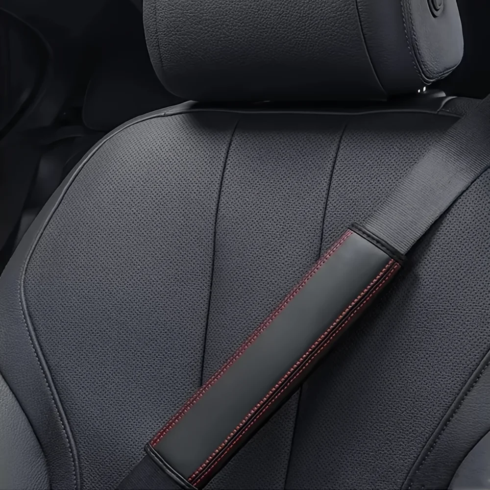 2PCS Universal PU Leather Car Seat Belt Shoulder Pads Shock-absorbing Protective Cover Auto Interior Styling Accessories