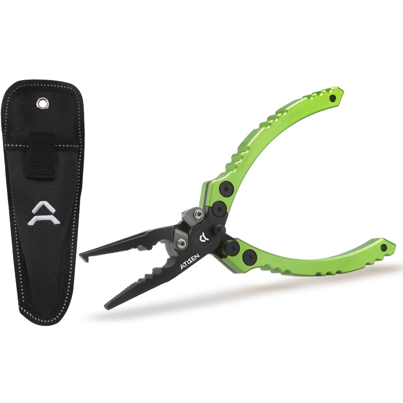 Piscifun Fishing Pliers with Split Rings, Ultralight Aluminum Fishing Tackle Pliers with Tungsten Steel Braid Cutters, Sheath an