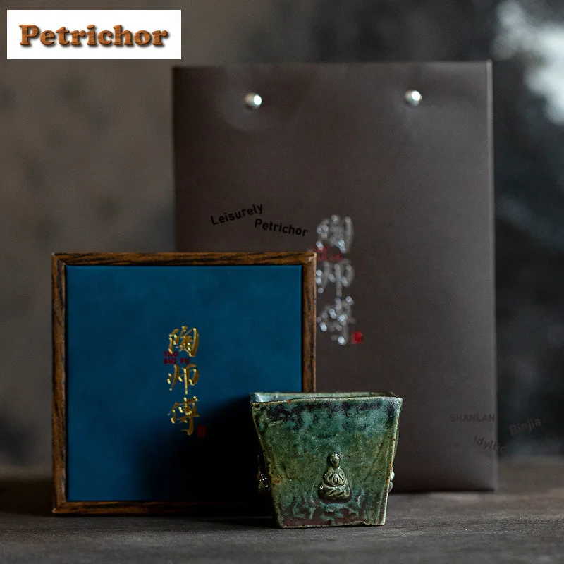 

110 мл Дуньхуанская сияющая квадратная чайная чашка, чайная чаша в стиле дзен, образец чая, чайная чашка, персональная чашка для дегустации чая, чашки для чая, товары для чая