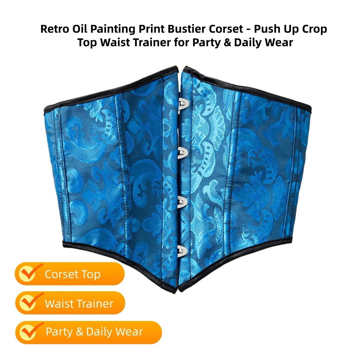 Retro Court Style Waist Cincher Short Corset Belt Posture Corrector Tummy Control Back Strap Tightening Bodice Support