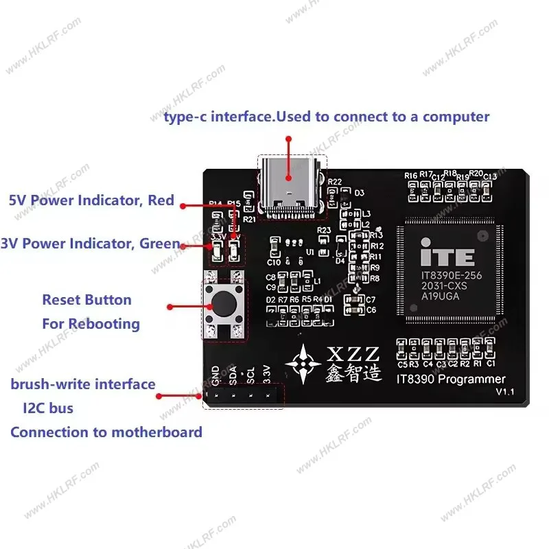 XZZ IT8390 Programmer for IT8390 EC   ITE Burner Programmer ITE85XX ITE83XX EC No-disassembly Read/Write