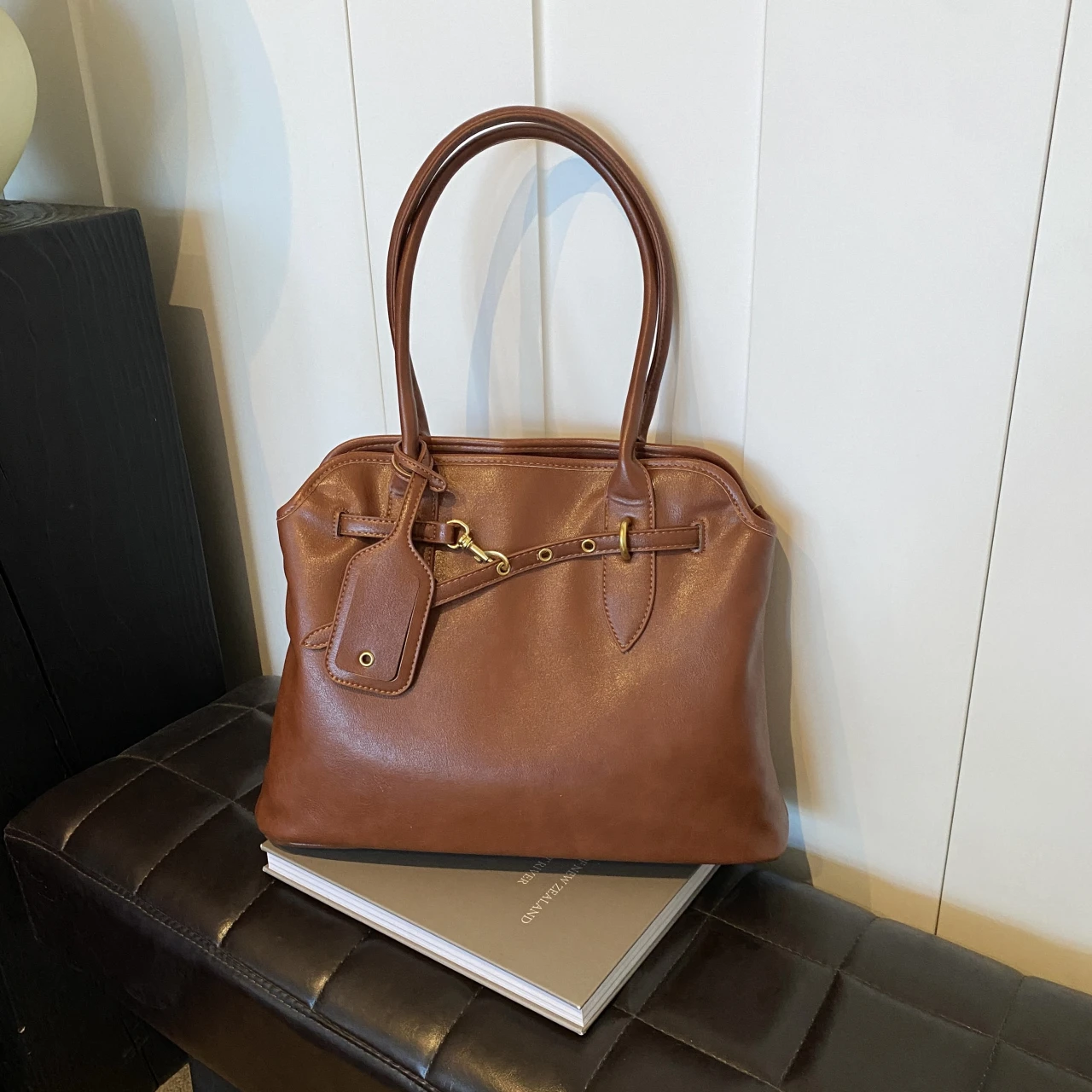 Borsa marrone di lusso firmata di marca nuova borsa in pelle bordeaux per donna borsa Tote Vintage di grande capacità borsa a tracolla Premium Sense