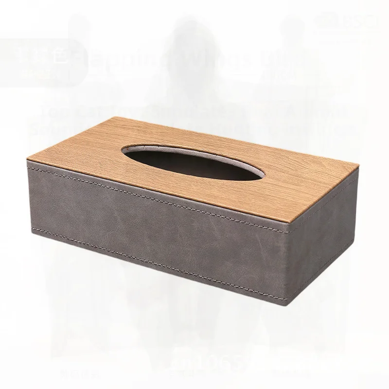 

Leather Paper Box Multi-functional Wholesale Napkin Holder for Hotel Restaurant Car Dark/Light Gray Large Medium Size Living