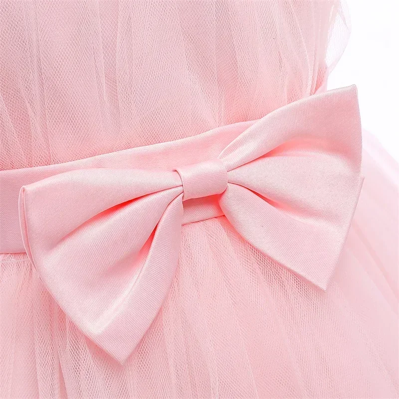 Newborn Clothes Baby Girls Party Dress 12M Toddler Girl Birthday Baptism Pink Princess Dress Christening Tutu Infant Gown Dess