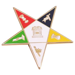 Order of The Eastern Star Freemasonry Masonic Car Emblem Metal Enamel Pin Jewelry