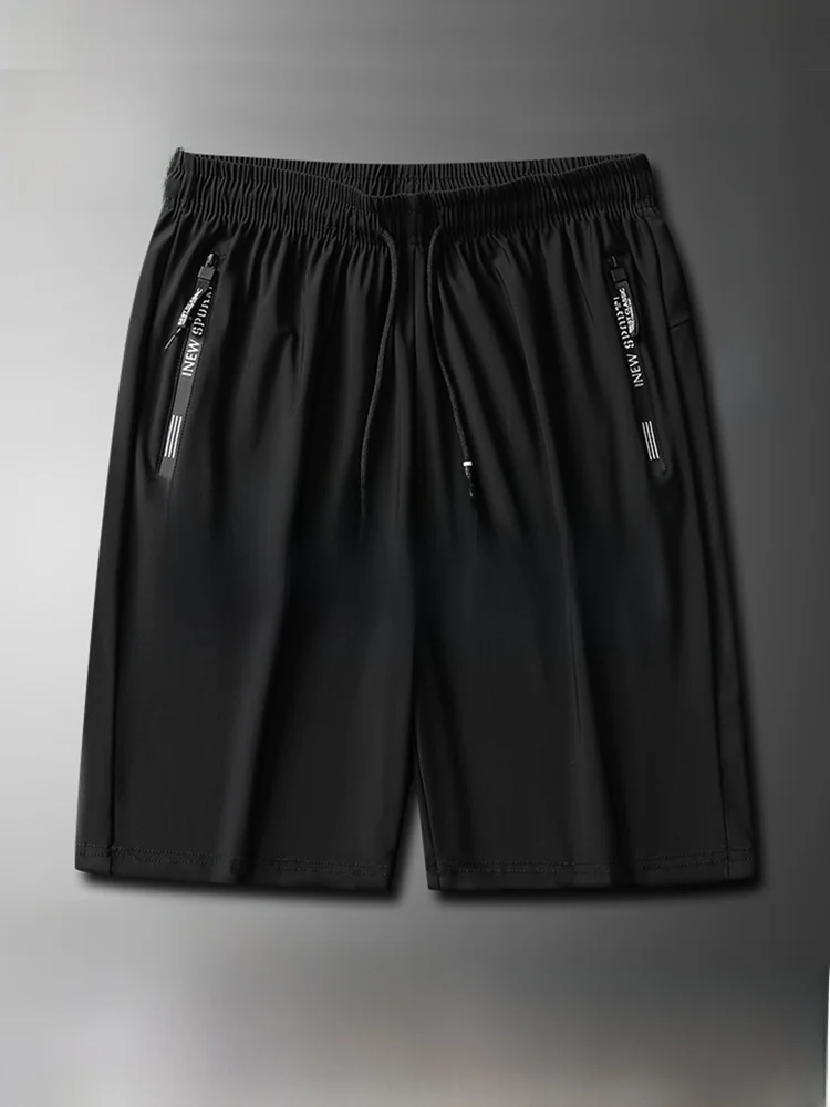 

Ice Silk Fitn Running orts Men's Breathable Qui Dry Baskeall Sports mid Waist Five-Quarter Length Straight Leg Pants