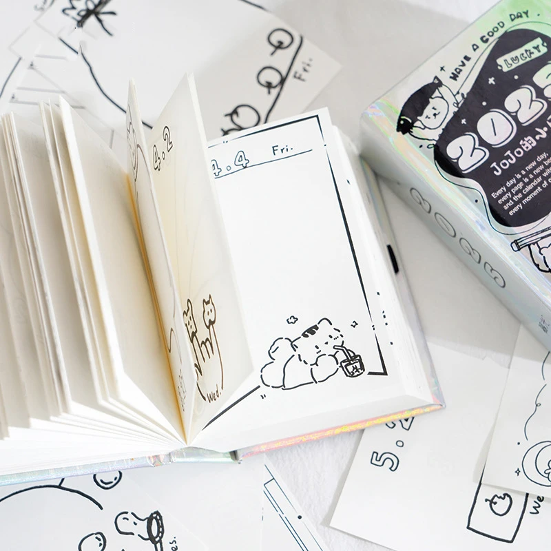 372 แผ่นง่าย 2025 Mini ปฏิทินหมายเหตุปฏิทินแบบพกพาเครื่องเขียนนักเรียนปฏิทินที่ละเอียดอ่อนโรงเรียนอุปกรณ์สํานักงานของขวัญ