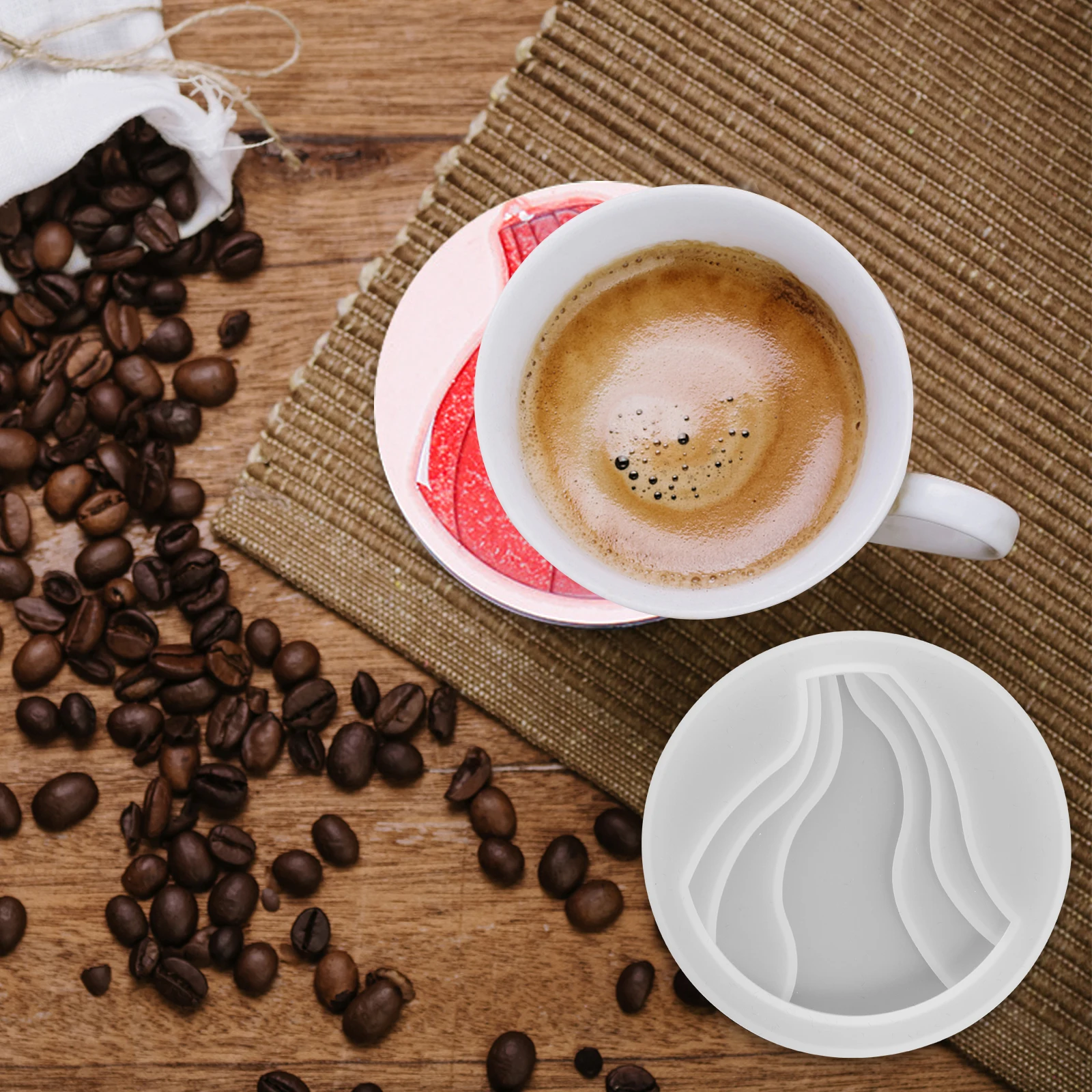 

2pcs Silicone Cup Mat Mold Reusable Flexible Diy Coaster Mold Epoxy Decorative Casting Mould For Kids Teens Handmade Gifts