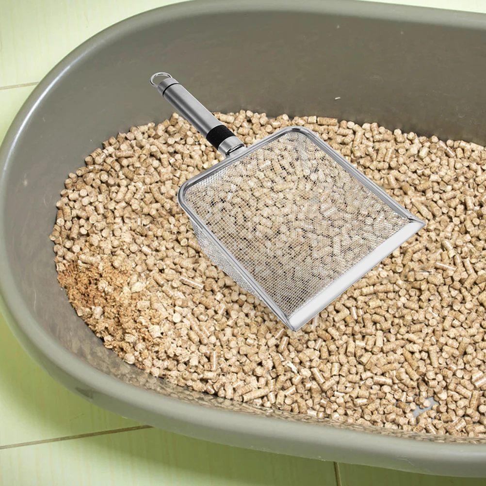 

Stainless Steel Cat Litter Scoop 28 5X14X6cm Heavy Duty Poop Shovel Fine Mesh Sifter for Pet Supplies Reptile Excrement Cleaning