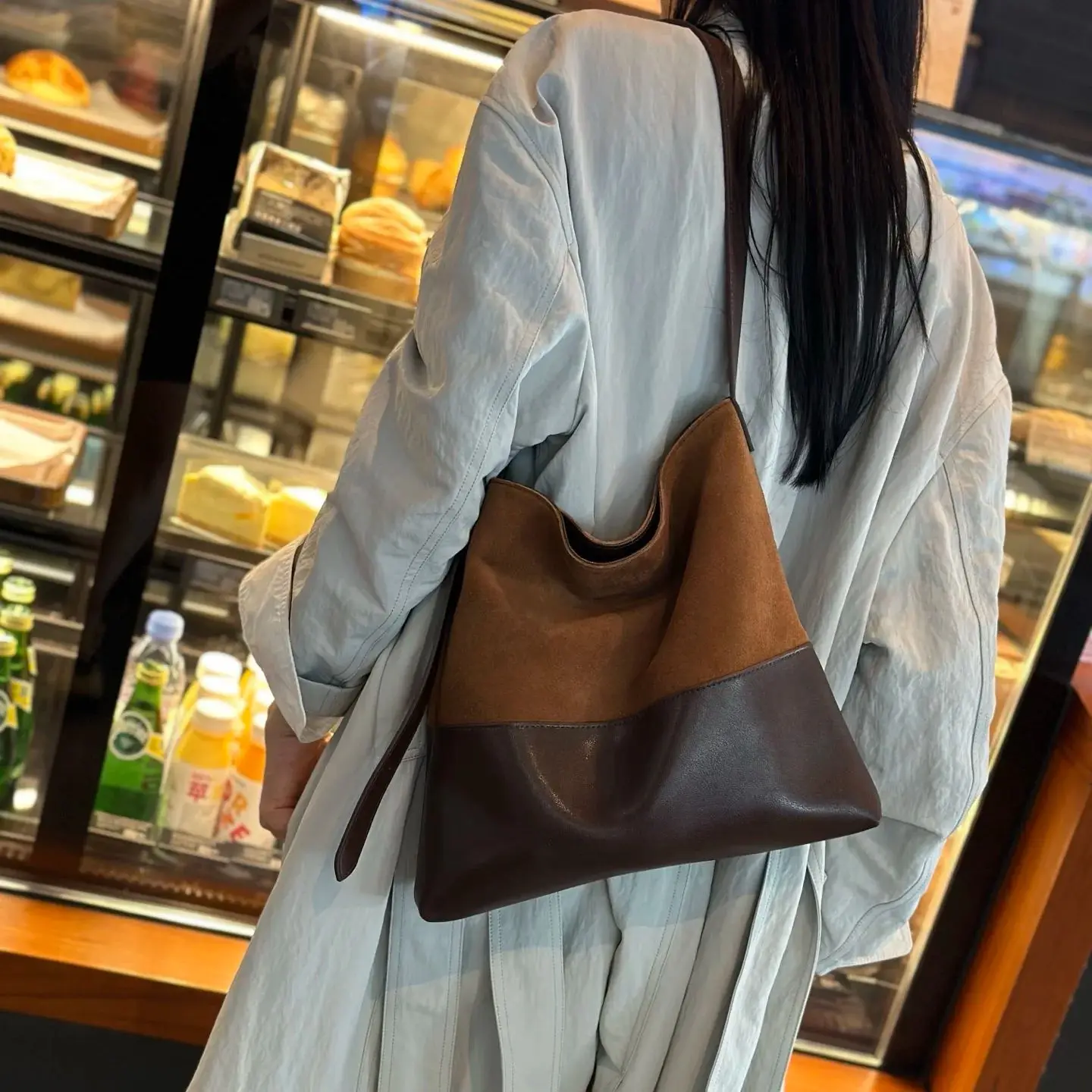 

Genuine Suede Leather Women's Shoulder Crossbody Bags Luxury Designer Brand Soft Cowhide Female Buket Bag for Woman High Quality