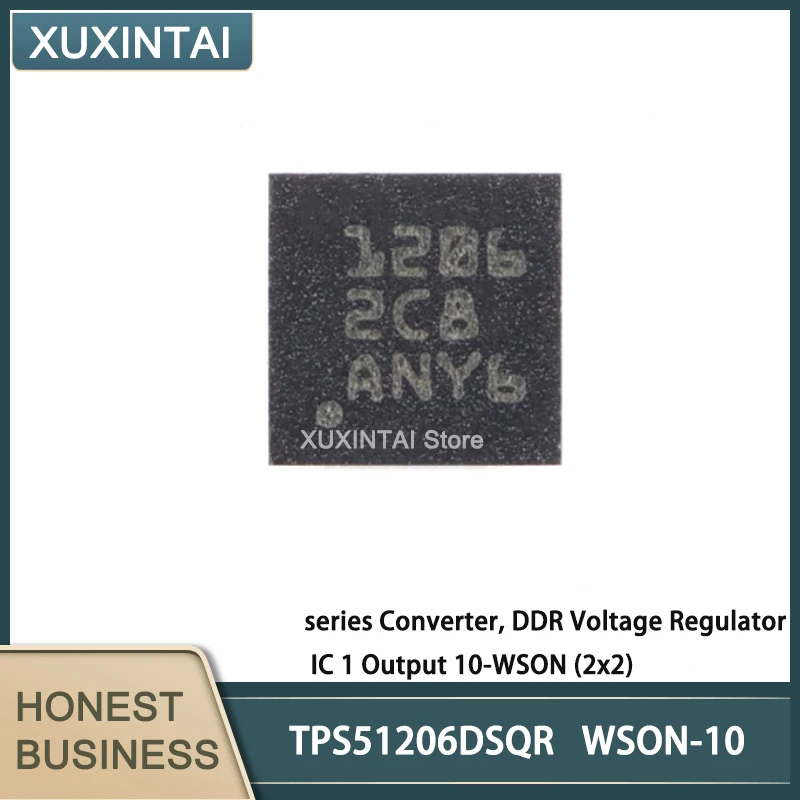 50Pcs/Lot  New Original  TPS51206DSQR TPS51206 series Converter, DDR Voltage Regulator IC 1 Output 10-WSON (2x2)