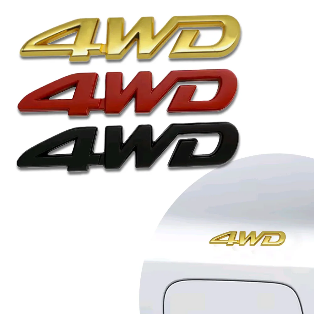 

3D 4WD Sticker Car Body Tailgate Zinc Alloy Badge Decal Car Fender Rear Trunk Styling Deocr Emblem Auto Vehicle Accessories