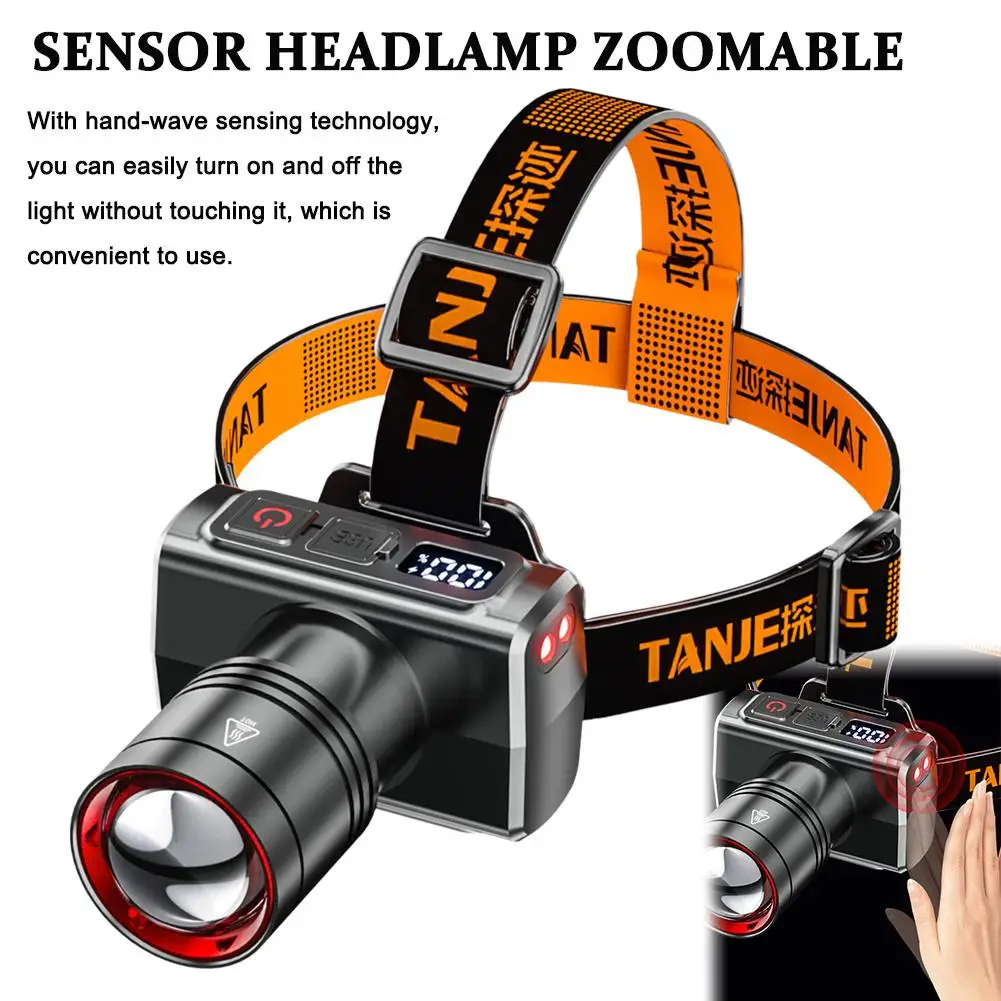 

Outdoor Headlamp Long-range Strong Light Illumination USB Rechargeable Multi-Function LED Headlamp for Night Hiking Camping