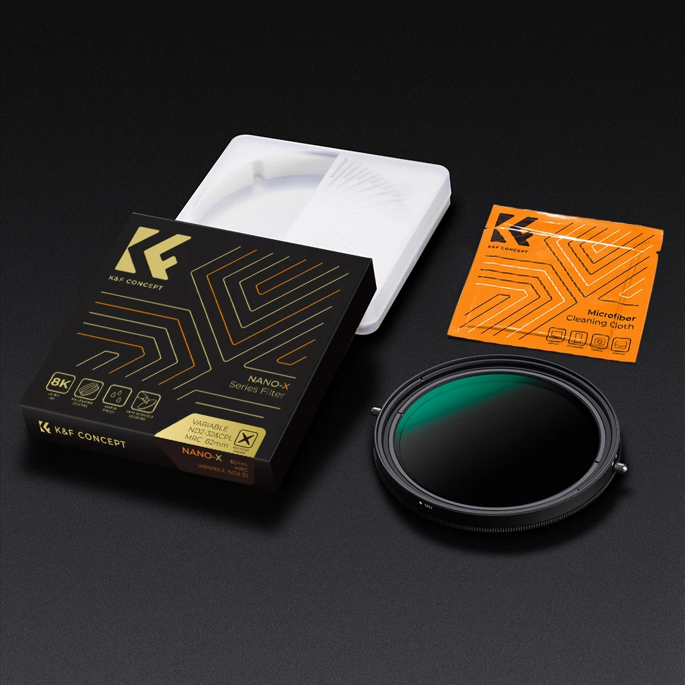 K&F Concept Nano-X Variable ND Filter ND2-ND32 & Polarizing 2-in-1 Filter for Camera Lens Filter 58mm 67mm 72mm 77mm 82mm 95mm