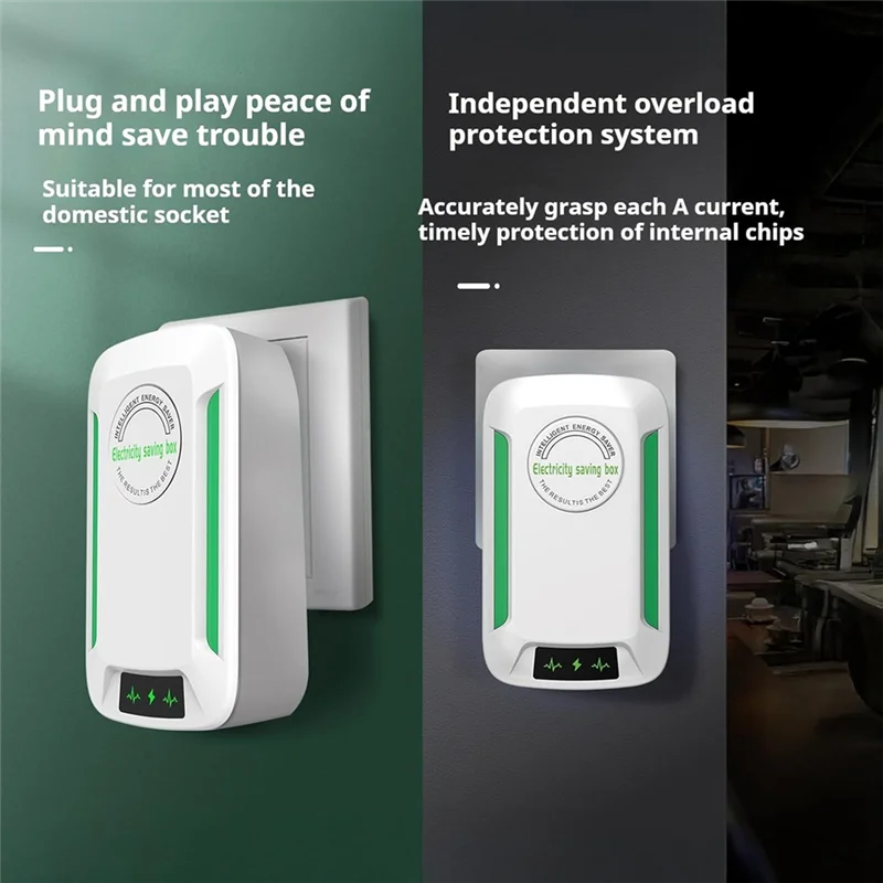 ABGI-Electricity Saving Box Voltage Stabilizer 90V-250V Household Appliance Saver Power Saver Energy Saver Saving Device(UK)