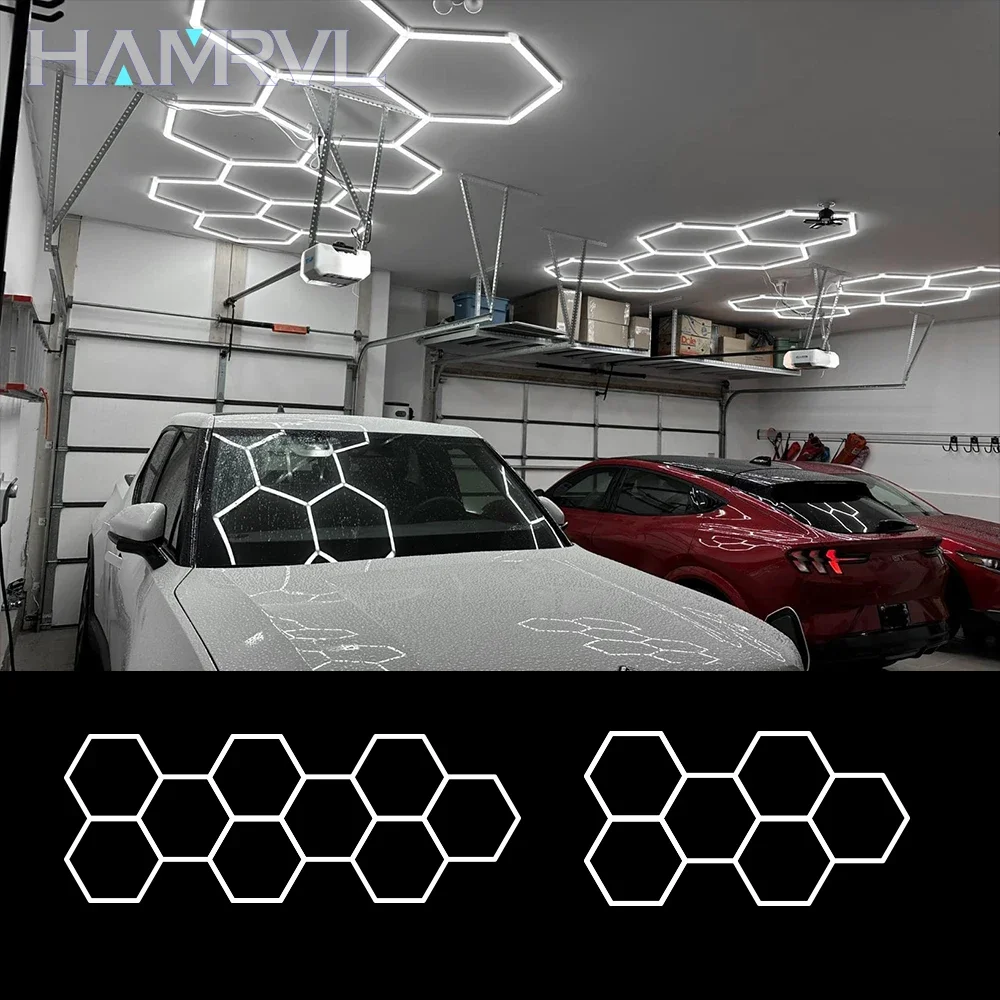 

Cutomized Honeycomb Light Garage Light Hexagon Led lamp110V-240V Led Tube Ceiling Lighting For Auto Car Body Repair Led Workshop