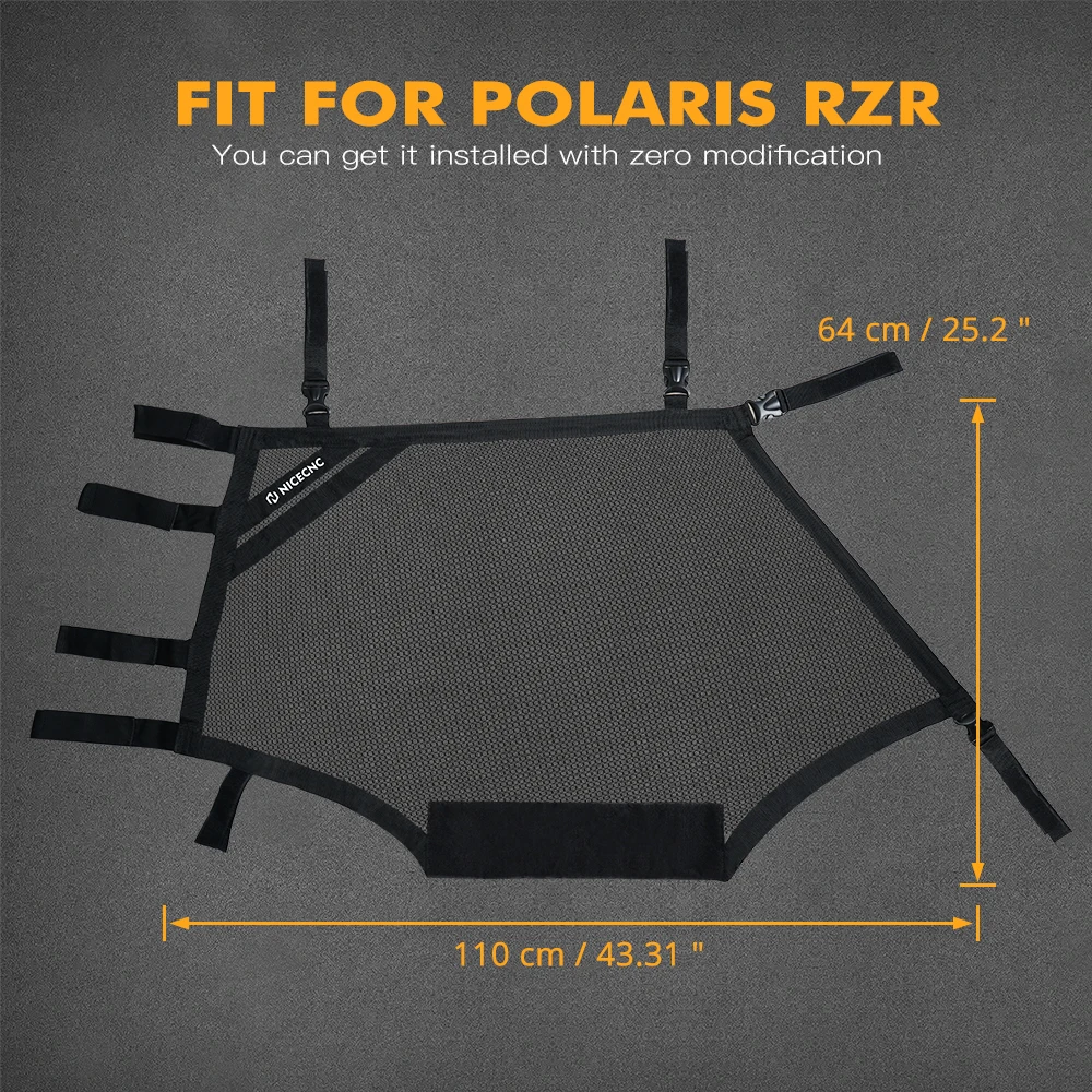 NICECNC Cage Race Side Net Mesh Rear Panel Window Shade Net For Polaris RZR XP 1000 14-2021 RZR XP TURBO 2016-20 UTV Accessories