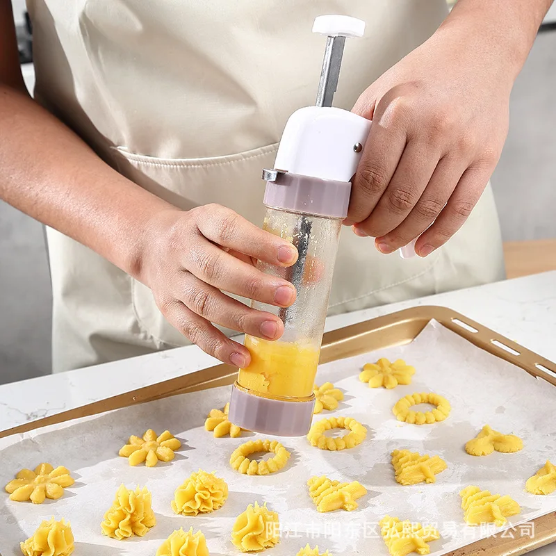 Cookie Cutter Mold Gun Press Icing Kit DIY Pastry Syringe Extruder Nozzles Piping Cream Biscuit Maker Cake Tools