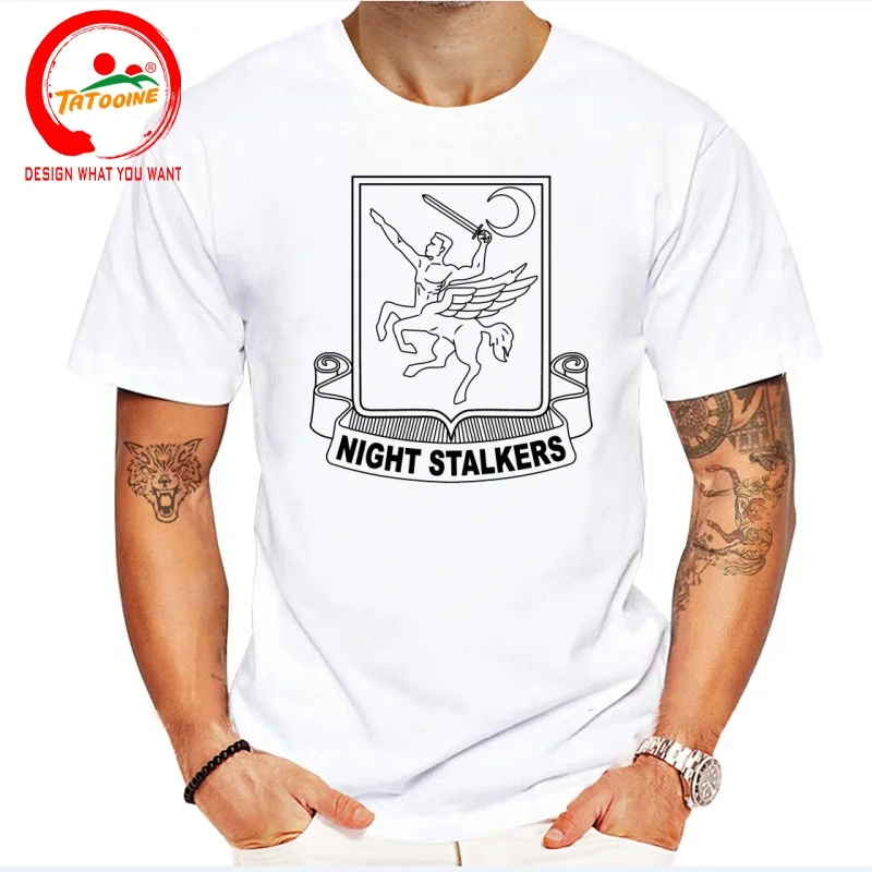 US Army Airborne 160th SOAR Emblem Night Stalkers T Shirt Men Fashion Trendy Casual Clothing Stylish Tops Tee Shirt Leisure Tshi