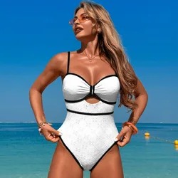 2025 White One Piece Swimsuit Women Swimwear Sexy Padded Slim Swimming Suit Brazilian Monokini Bodysuit Beach Wear Bathing Suit