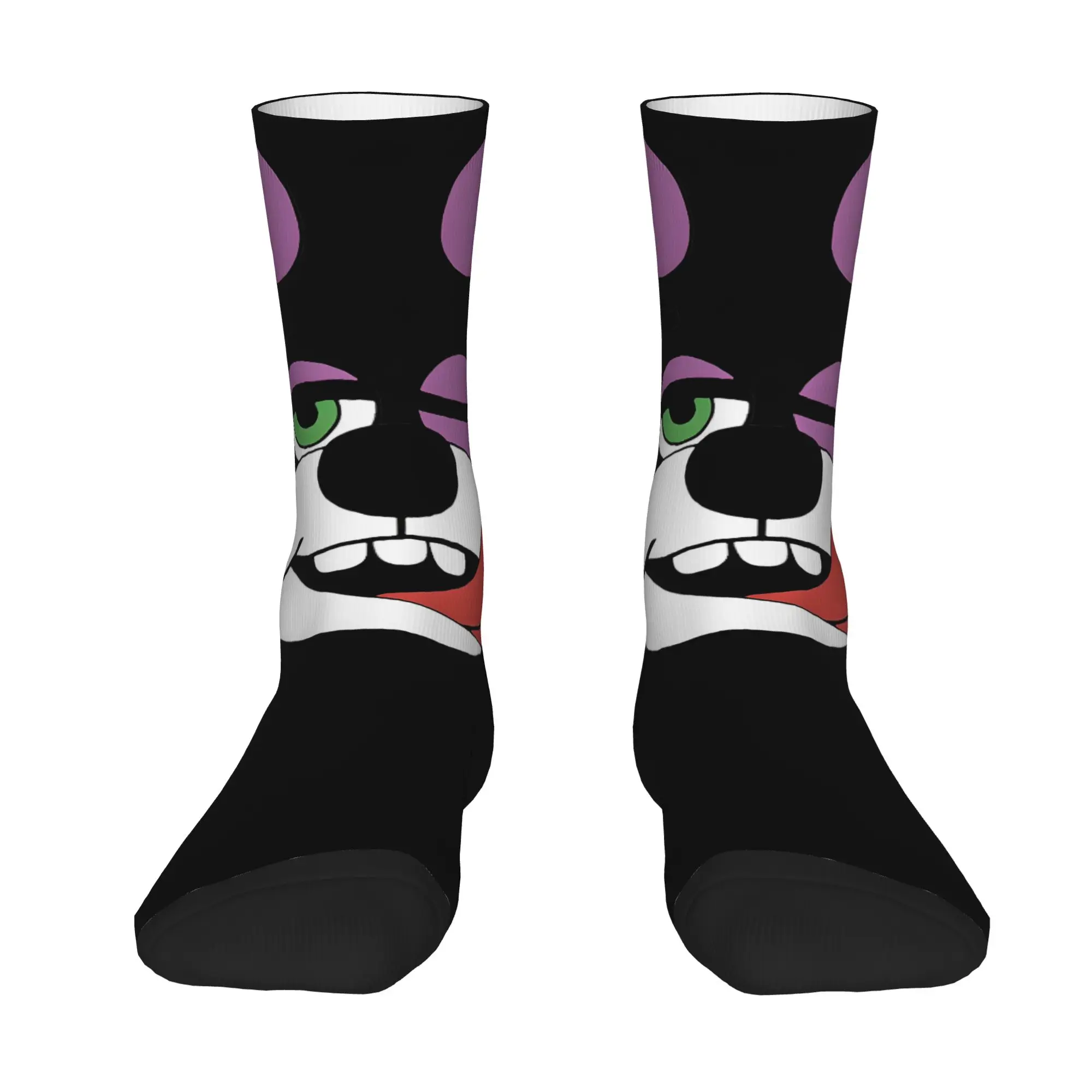 1 Pair Happy Funny Men's Sock Purple Round Ear Retro Harajuku M-Miley And Cyrus Hip Hop Novelty Seamless Sock