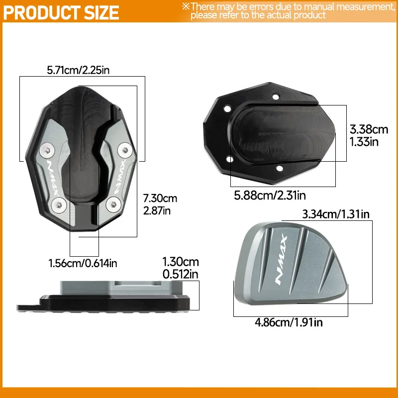 Motorcycle Accessories Side Stand for YAMAHA NMAX155 N MAX NMAX 155 125 NMAX125 Kickstand Plate Extension Support Foot Pad Base
