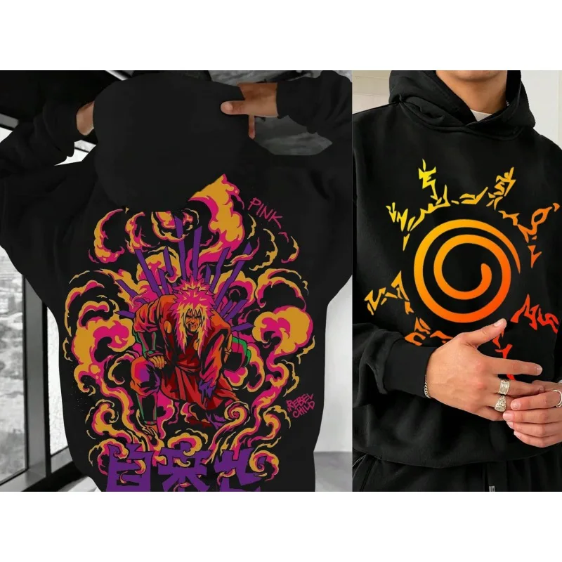 

Naruto Jiraiya Graphic Hoodie Anime Print Men's & Women's Autumn/Winter New, Harajuku Y2k, Loose Casual Sweatshirt Top