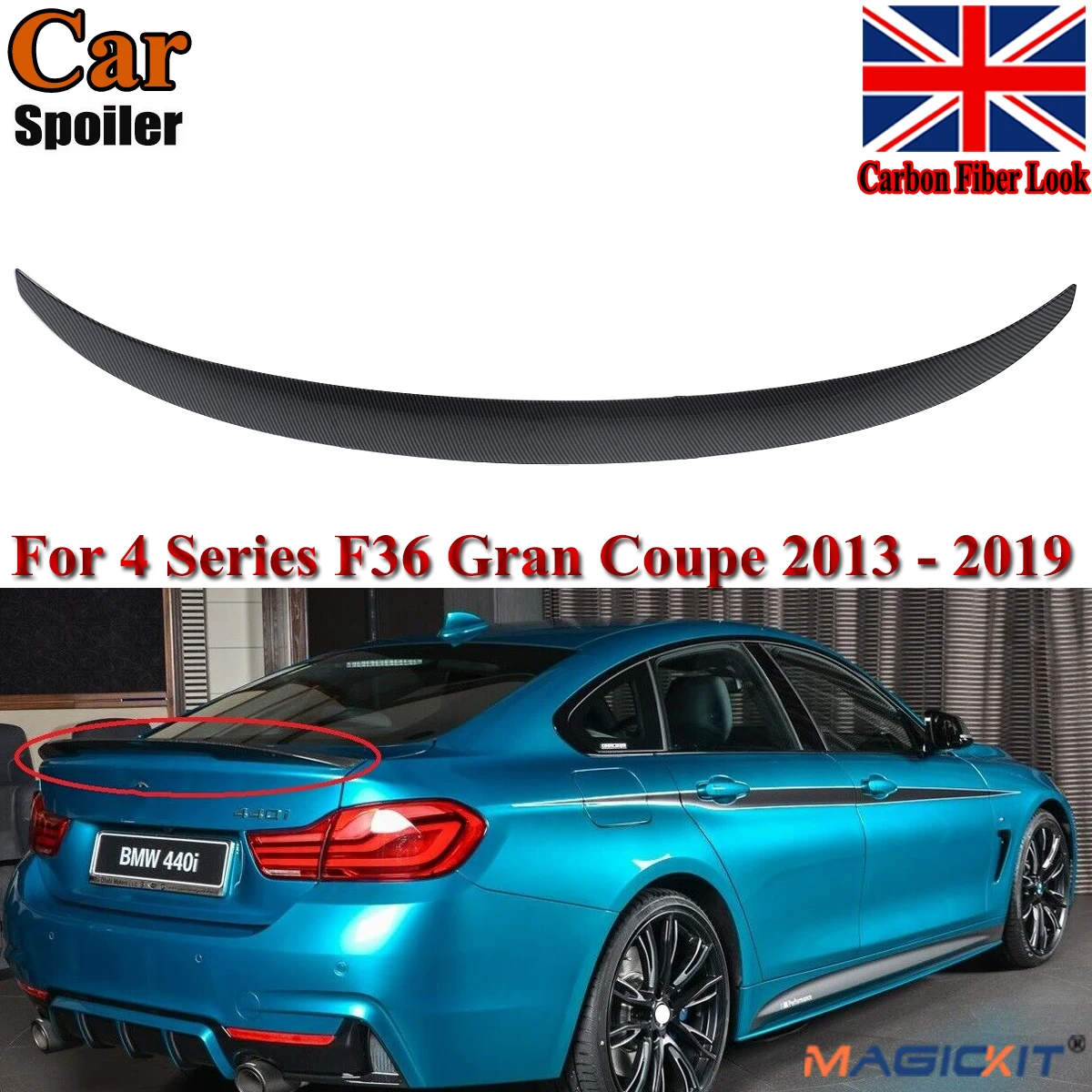 

MP Style COUPE 2013-2019 Car Rear Trunk Spoiler Wing Boot Lip For BMW 4 Series F36 ABS Tail Lip Cover Car Styling Accessories