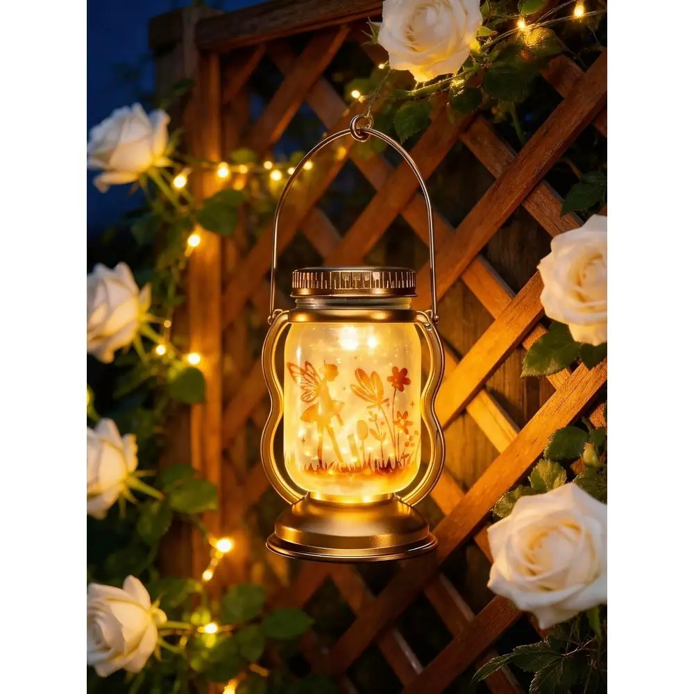 2 Pack Lanterns Airy Gold Lights Mosaic Lights Outdoor Waterproof Gifts for Women Mom Grandma Lights Decoration Outside Yard, Pa