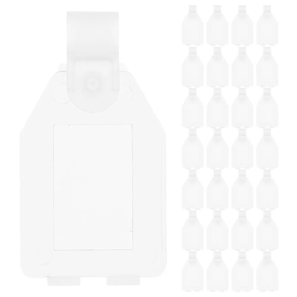 

50 шт. прозрачных этикеток для корзин, пластиковые держатели для ценников на проволочные полки, многоразовые клейкие держатели для ценников с защелкой для розничной торговли и складов