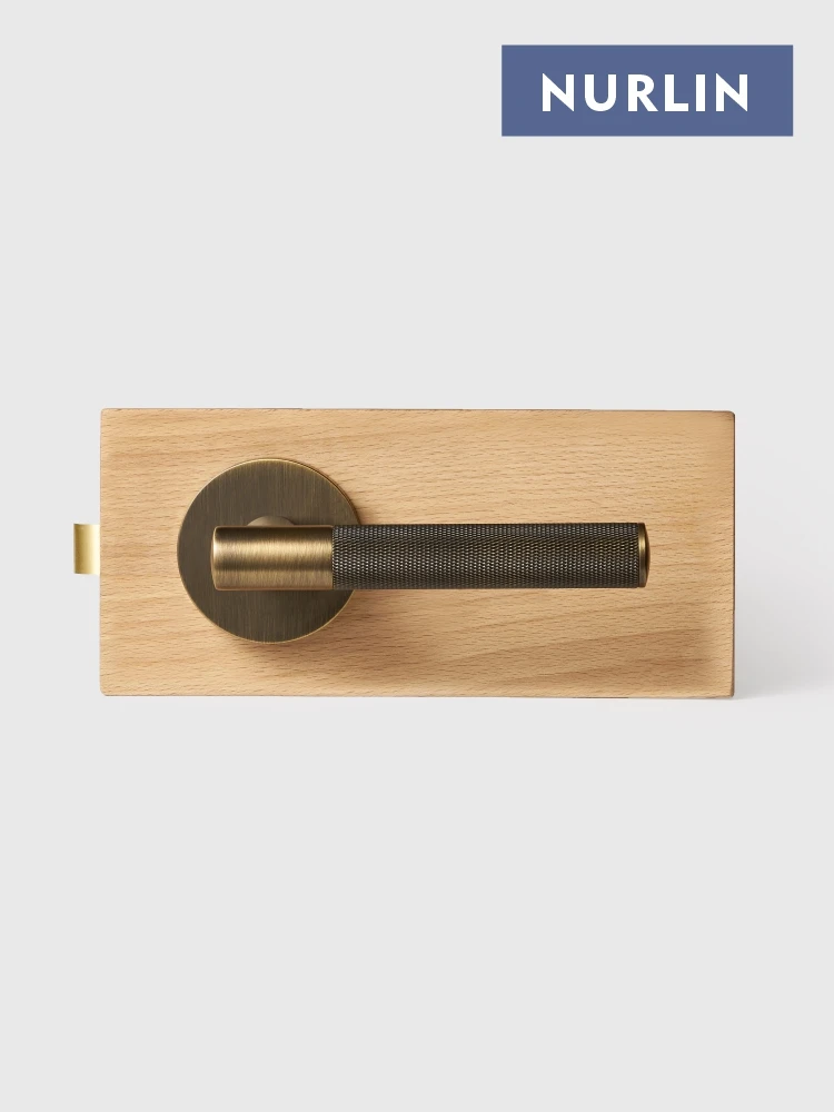 Nurlin US Standard Brass Lock Cross Knurled Door Lock Handle Passage Privacy Interior Mortise Lock Dummy Lever