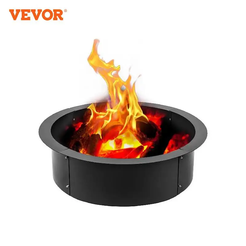 VEVOR Barbecue à Charbon de Bois en Acier Q235 Braséro de Barbecue avec Taille de l'Anneau 107x25cm Bac à Feu pour Feu de Camping, Jardin, Parc, Cuisine Extérieure sur Terrasse, BBQ en Famille