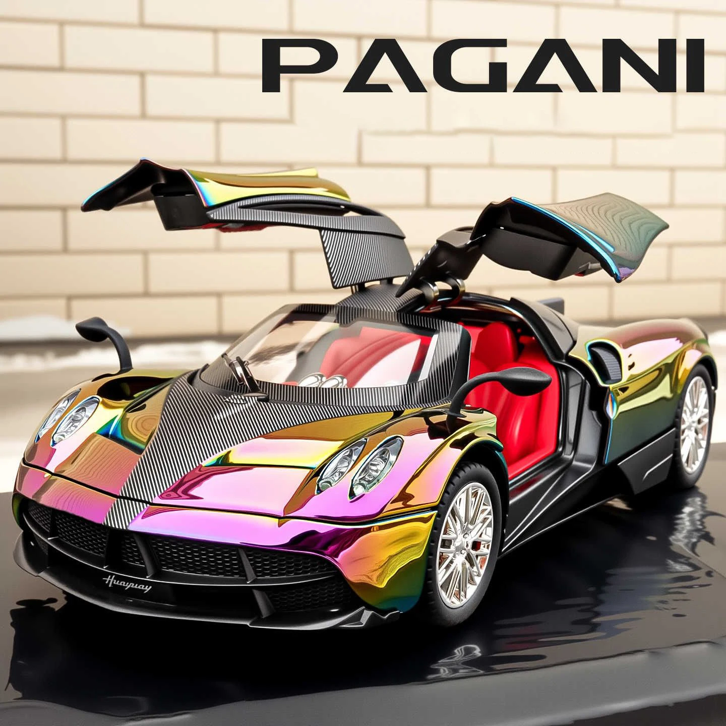 

1:24 Pagani Huayra Dinastia Supercar, модель автомобиля из сплава, звук и свет, детская игрушка, коллекционные предметы, подарок на день рождения
