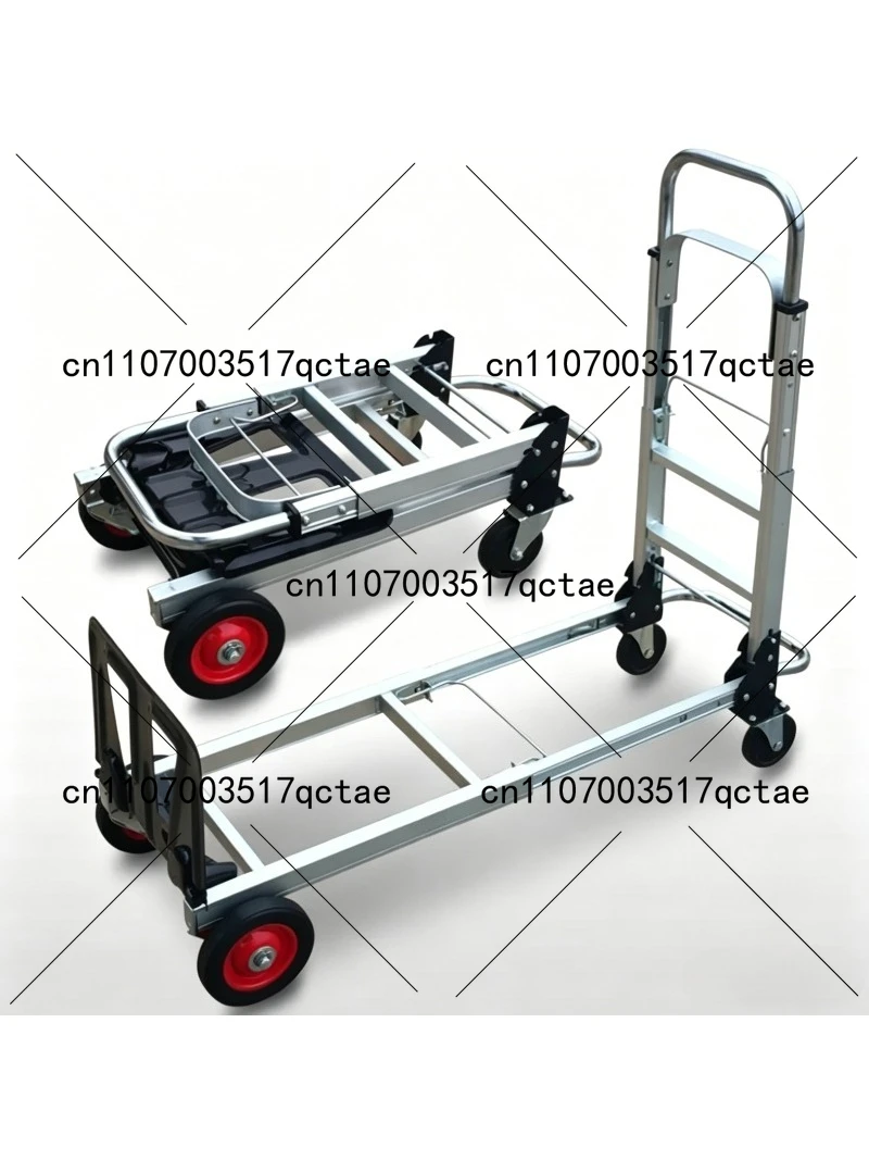 Load 200kg Folding Cart Heavy Duty Hand Truck Foldable Trolley Wagon Luggage Cart Small Cart Delivery Flat Handcart