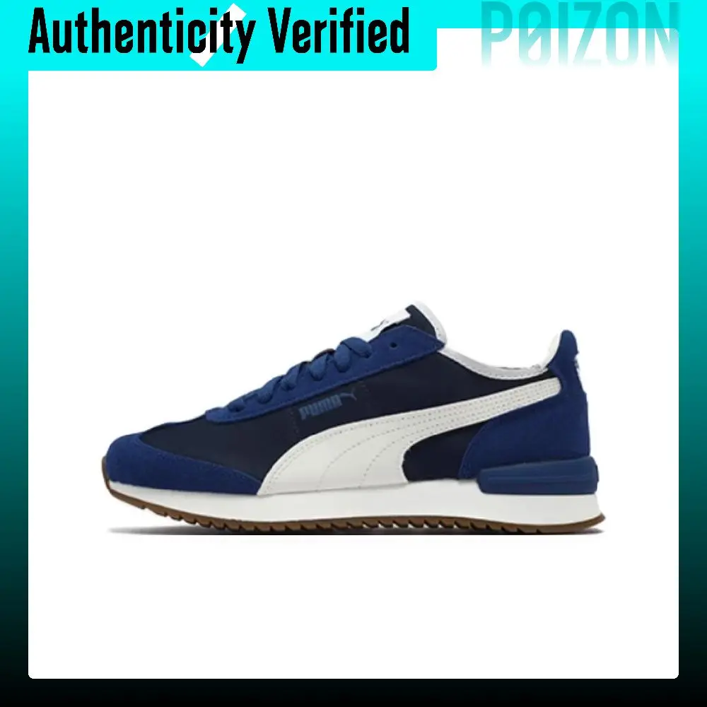 PUMA R78 Abrasion Resistant Low top Casual Shoes Unisex Beige White Blue 392901-12